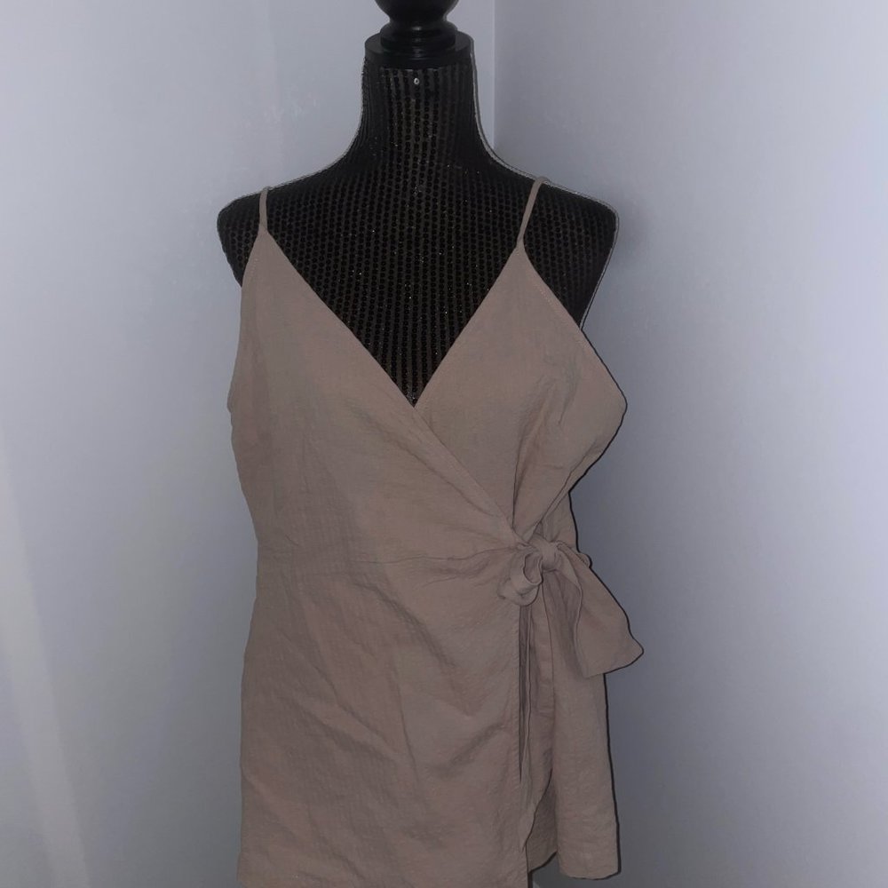 Beige Wrap Romper